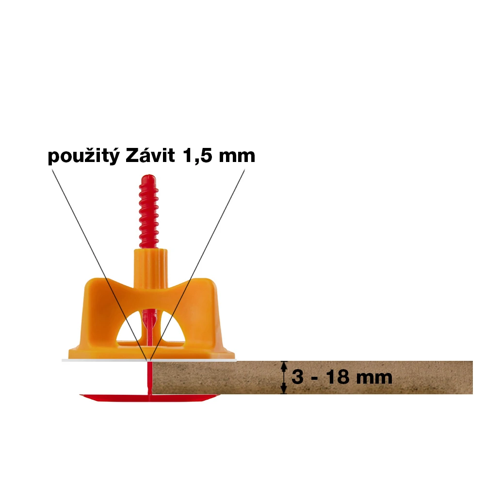 LEVELYS závity 1,5mm na väzbu 100ks