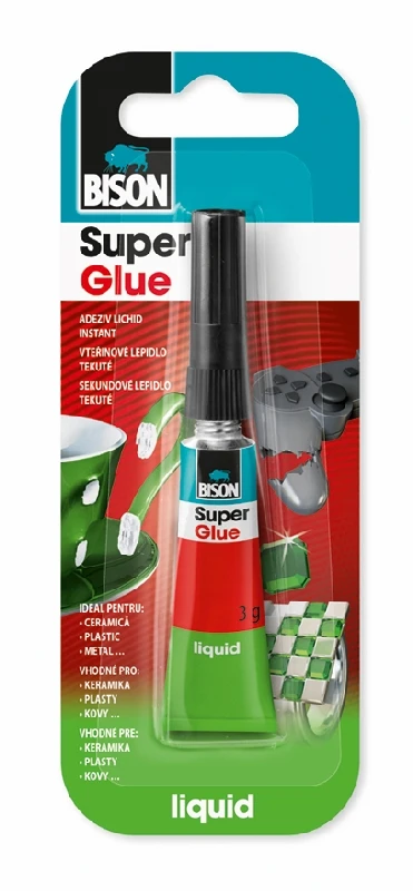 Bison Super Glue Liquid 3g Jumbo Card