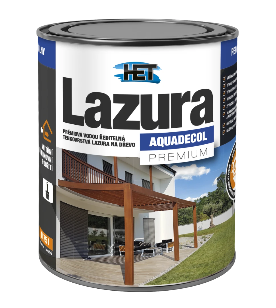HET Aquadecol LAZURA PREMIUM tenkovrstvová lazúra