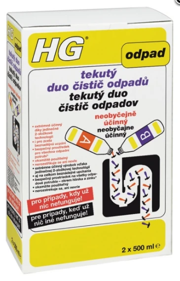 HG343 tekutý duo čistič odpadov