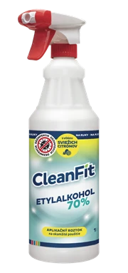 CleanFit ETYLALKOHOL 70% s vôňou sviežich citrónov