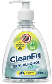 CleanFit ETYLALKOHOL 70% gél s vôňou sviežich citrónov