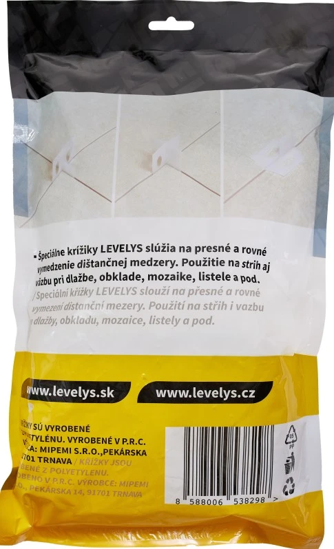 LEVELYS Krížiky na dlažbu a obklady 1 mm - 100ks