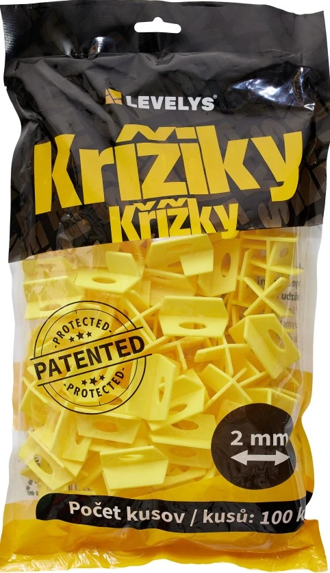 LEVELYS Krížiky na dlažbu a obklady 2 mm - 100ks