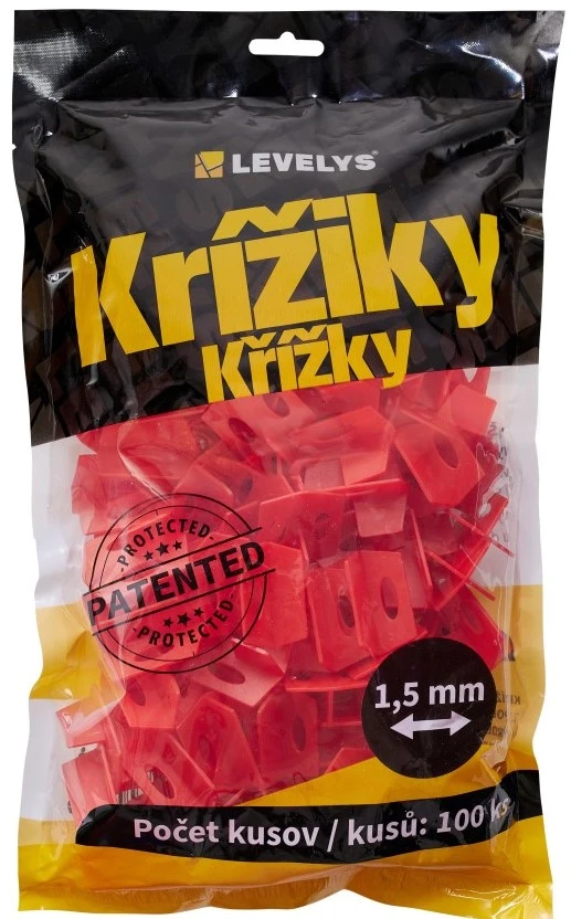 LEVELYS Krížiky na dlažbu a obklady 1,5 mm - 100ks
