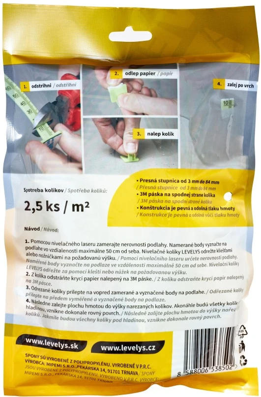 LEVELYS Nivelačný kolík - 50ks