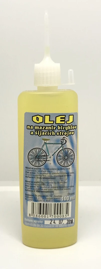 Olej na mazanie bicyklov a šijacích strojov
