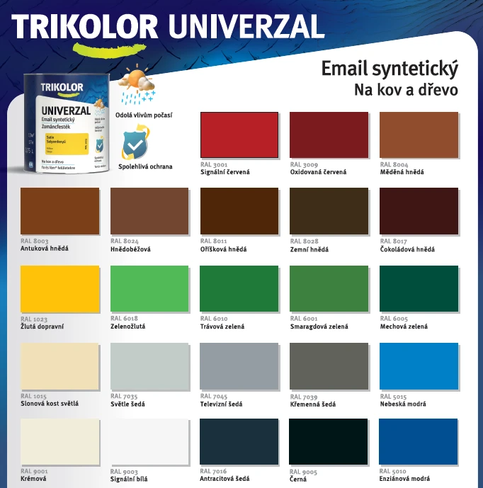 Trikolor Univerzal Email syntetická univerzálna farba