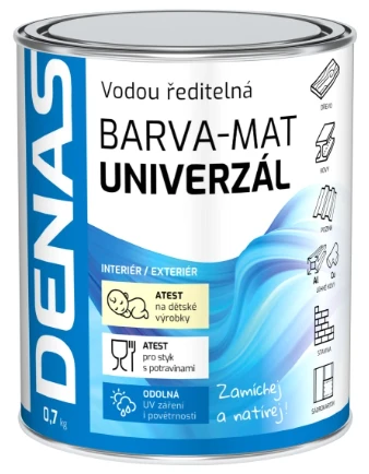 DENAS UNIVERZÁL - MAT farba na drevo, kov a betón