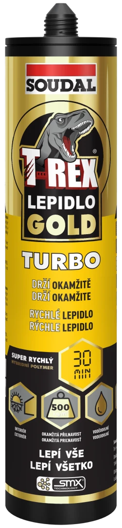 Soudal T-REX GOLD TURBO rýchloschnúce lepidlo
