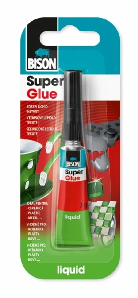 Bison Super Glue Liquid 3g Jumbo Card