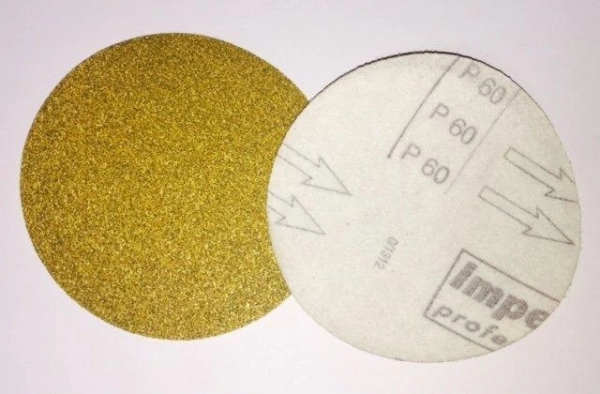 Brúsny žltý kruhový výsek so suchým zipsom 125mm