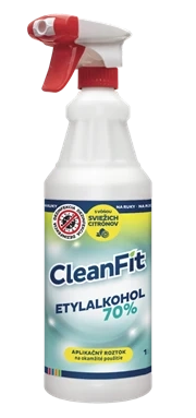 CleanFit ETYLALKOHOL 70% s vôňou sviežich citrónov