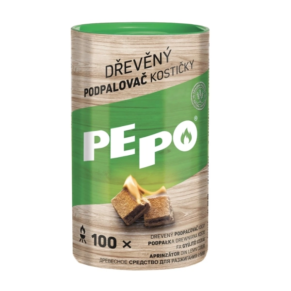 PEPO drevený podpaľovač, kocky 100 ks