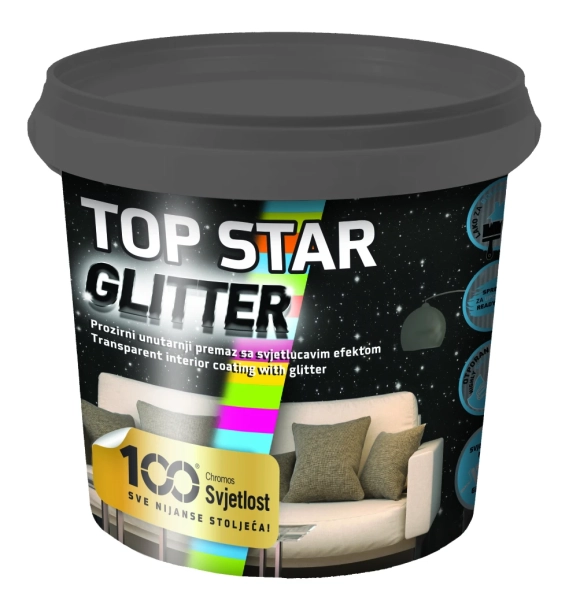 TOP STAR GLITTER  vrchný náter s trblietavými časticami