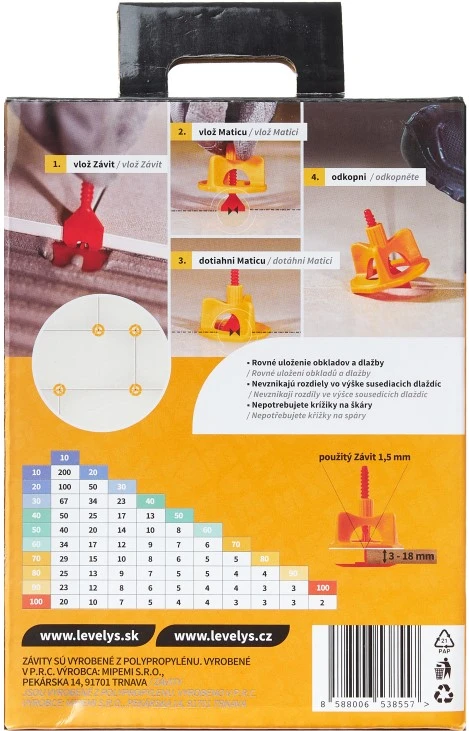 LEVELYS závity 1,5mm na väzbu 100ks